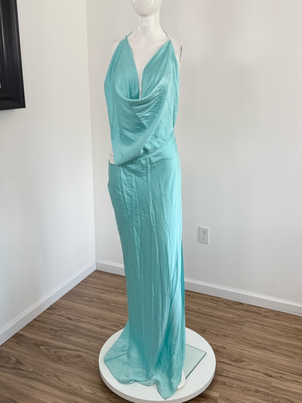 Michael Lo Sordo Iced Bias Maxi Dress Blue Size 8 — image 7 of 8